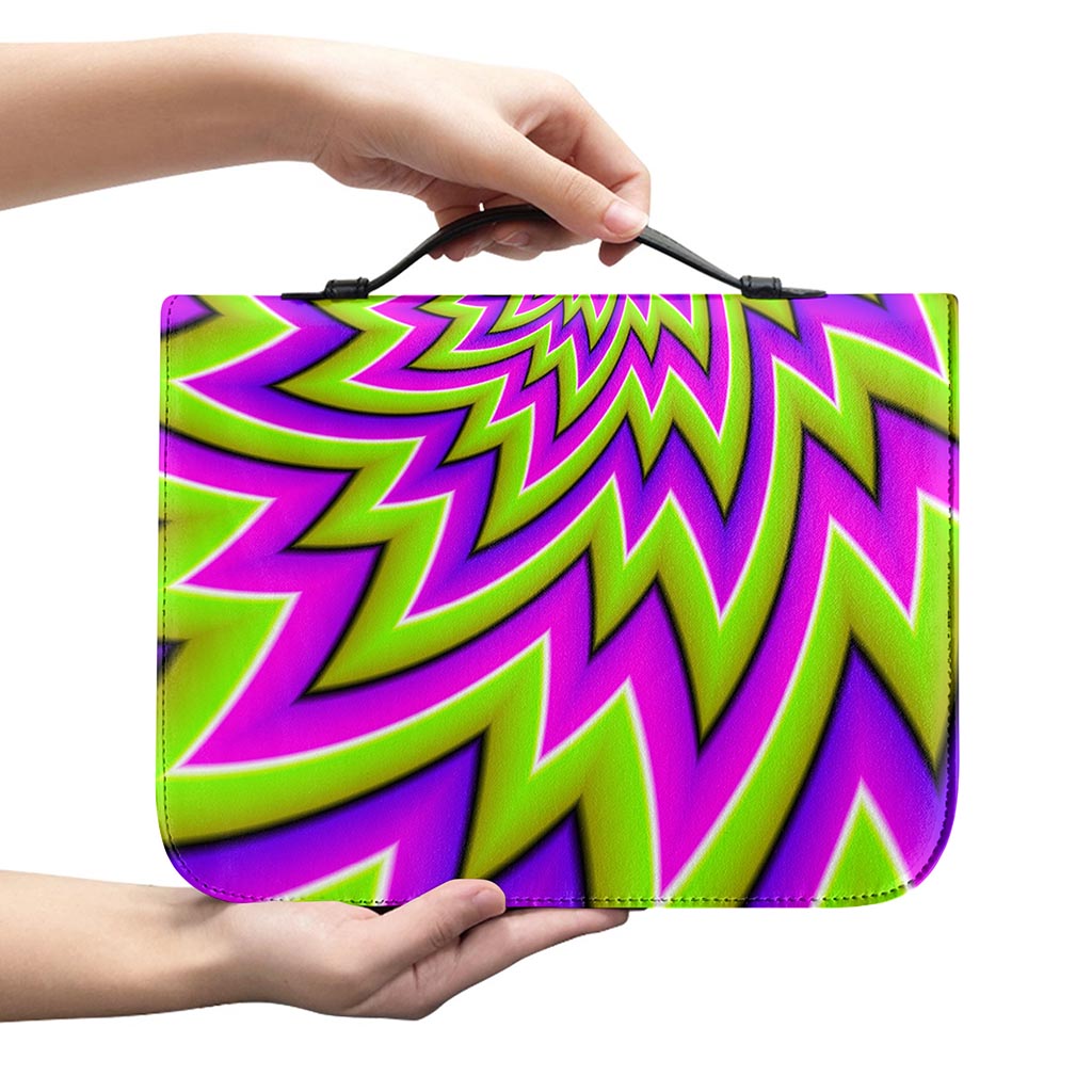 Green Big Bang Moving Optical Illusion Leather Bible Cover