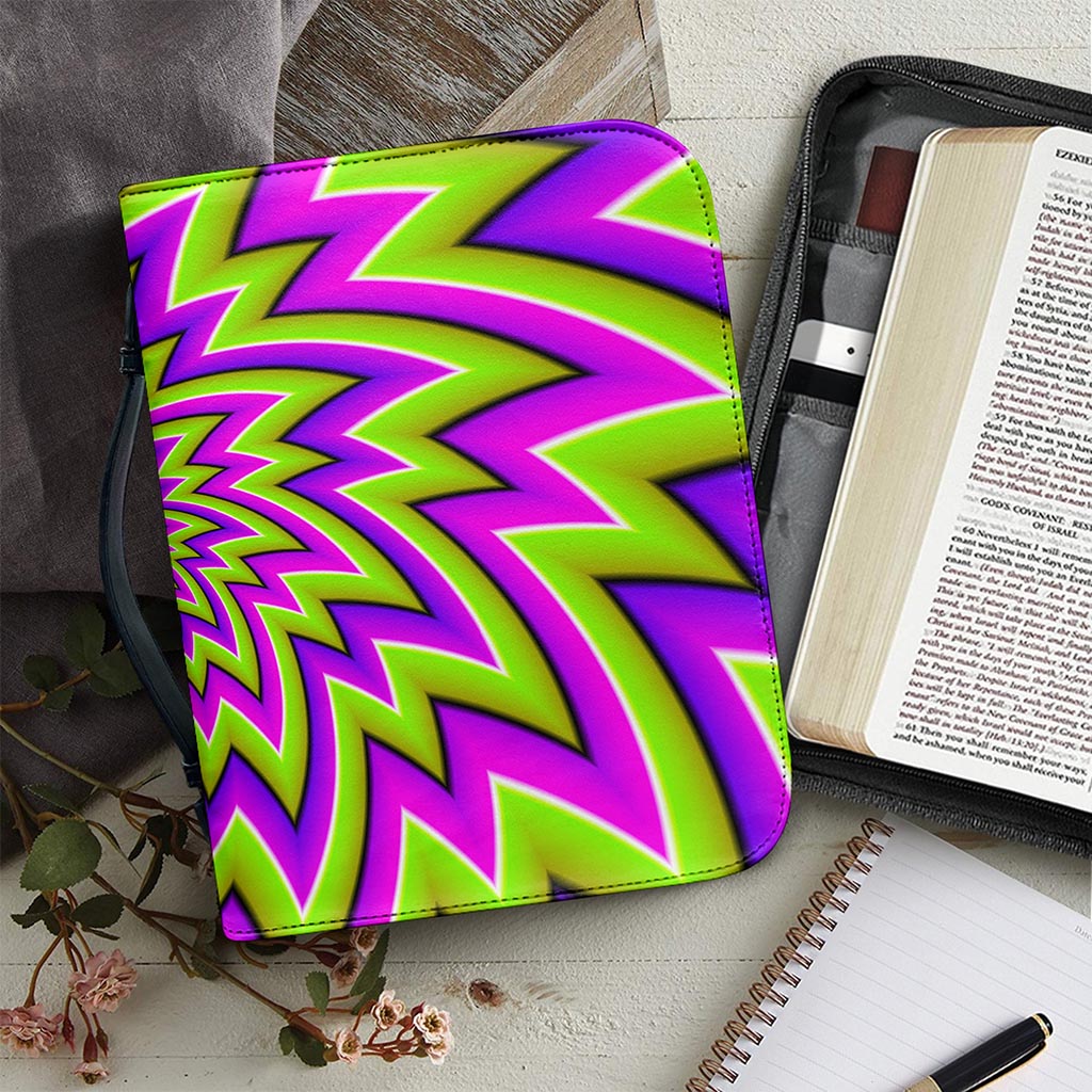 Green Big Bang Moving Optical Illusion Leather Bible Cover