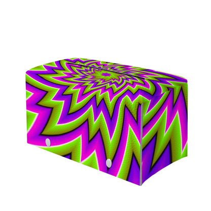 Green Big Bang Moving Optical Illusion Leather Tissue Box Cover