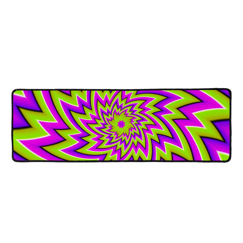 Green Big Bang Moving Optical Illusion Long Kitchen Mat