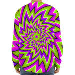 Green Big Bang Moving Optical Illusion Long Sleeve Baseball Jersey