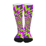 Green Big Bang Moving Optical Illusion Long Socks