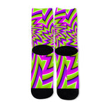 Green Big Bang Moving Optical Illusion Long Socks