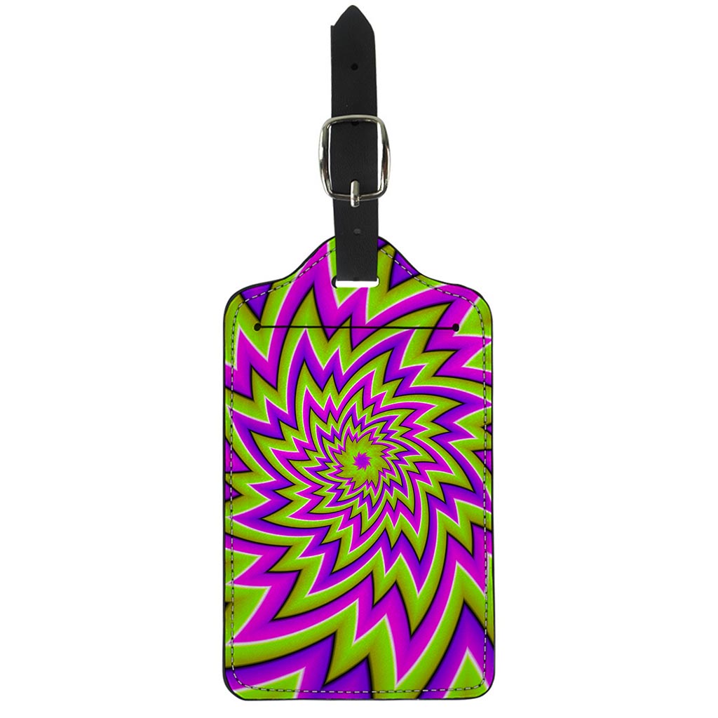 Green Big Bang Moving Optical Illusion Luggage Tag