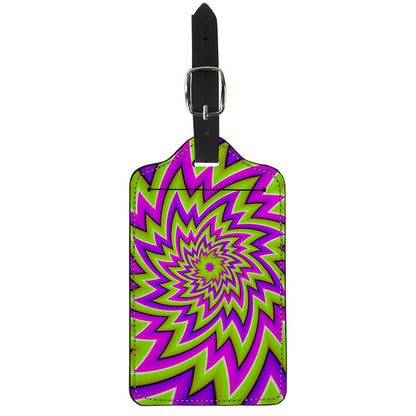 Green Big Bang Moving Optical Illusion Luggage Tag