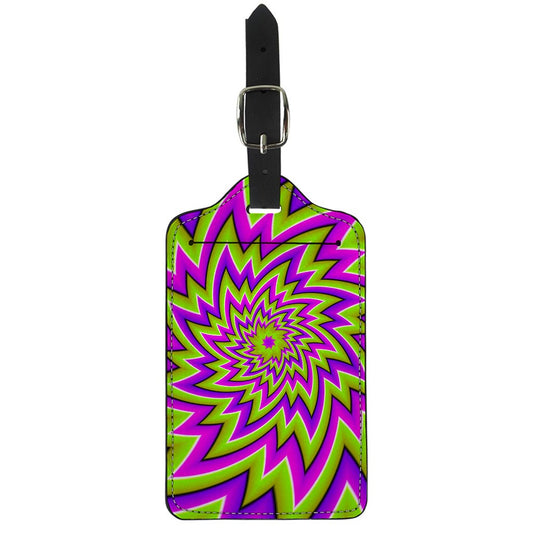 Green Big Bang Moving Optical Illusion Luggage Tag