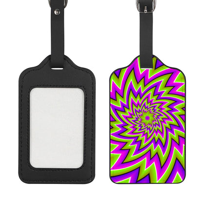 Green Big Bang Moving Optical Illusion Luggage Tag