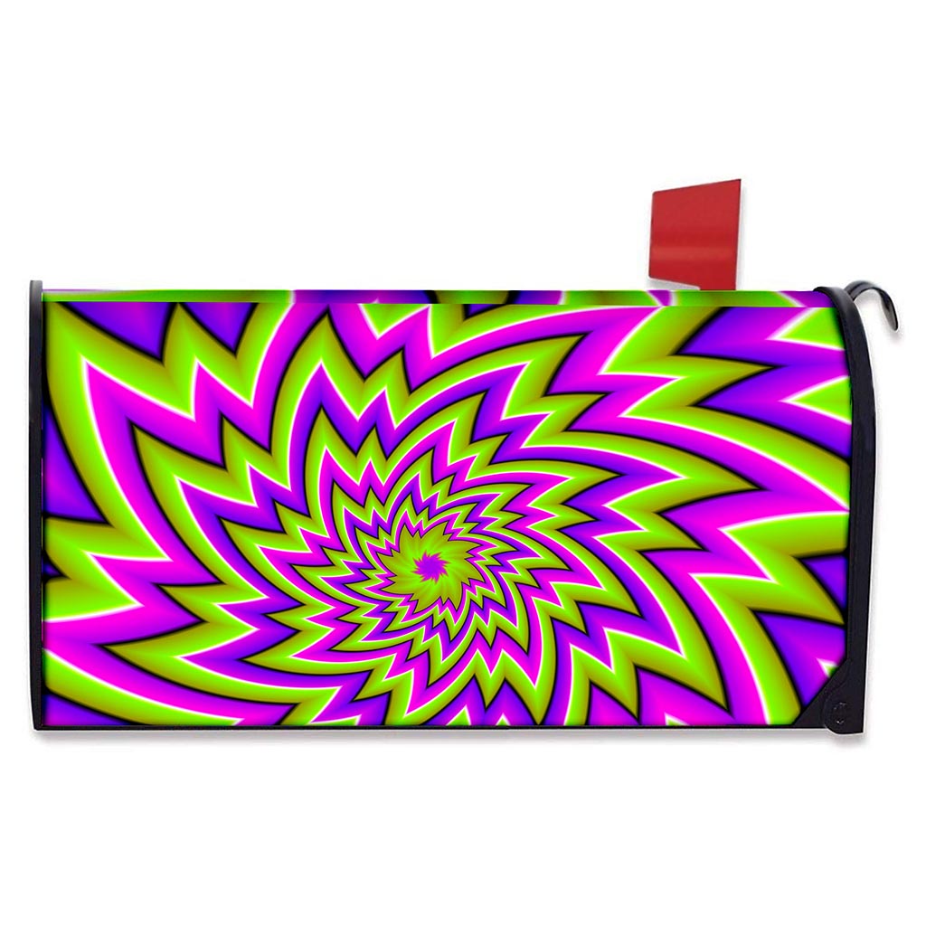 Green Big Bang Moving Optical Illusion Mailbox Cover