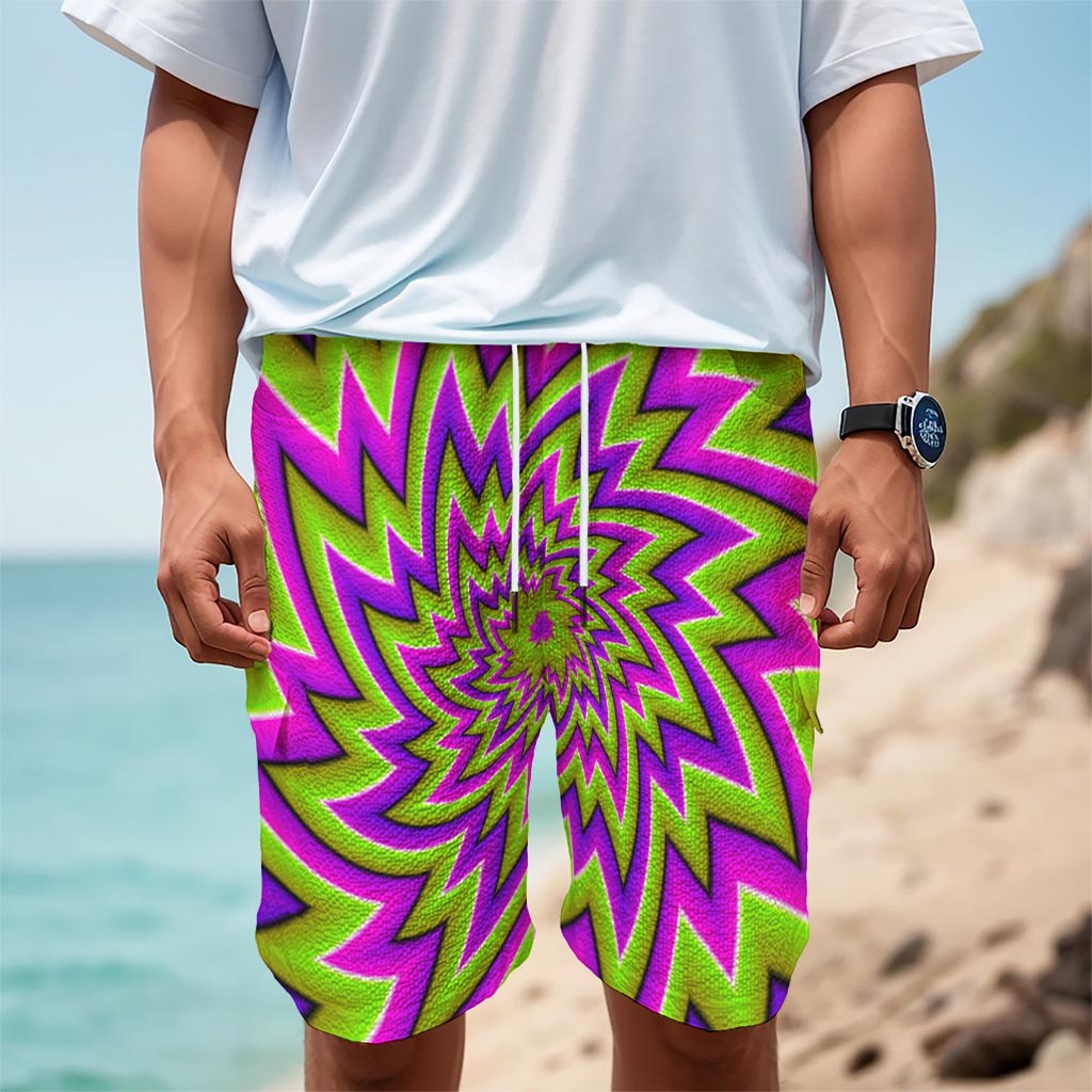 Green Big Bang Moving Optical Illusion Men's Cargo Shorts