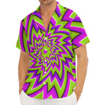 Green Big Bang Moving Optical Illusion Men's Deep V-Neck Shirt
