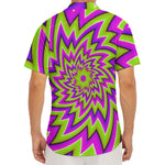 Green Big Bang Moving Optical Illusion Men's Deep V-Neck Shirt