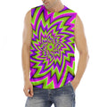 Green Big Bang Moving Optical Illusion Men's Fitness Tank Top