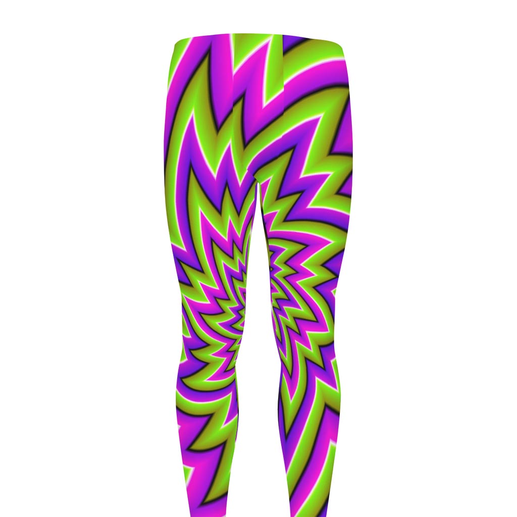 Green Big Bang Moving Optical Illusion Men's leggings