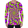 Green Big Bang Moving Optical Illusion Men's Long Sleeve T-Shirt