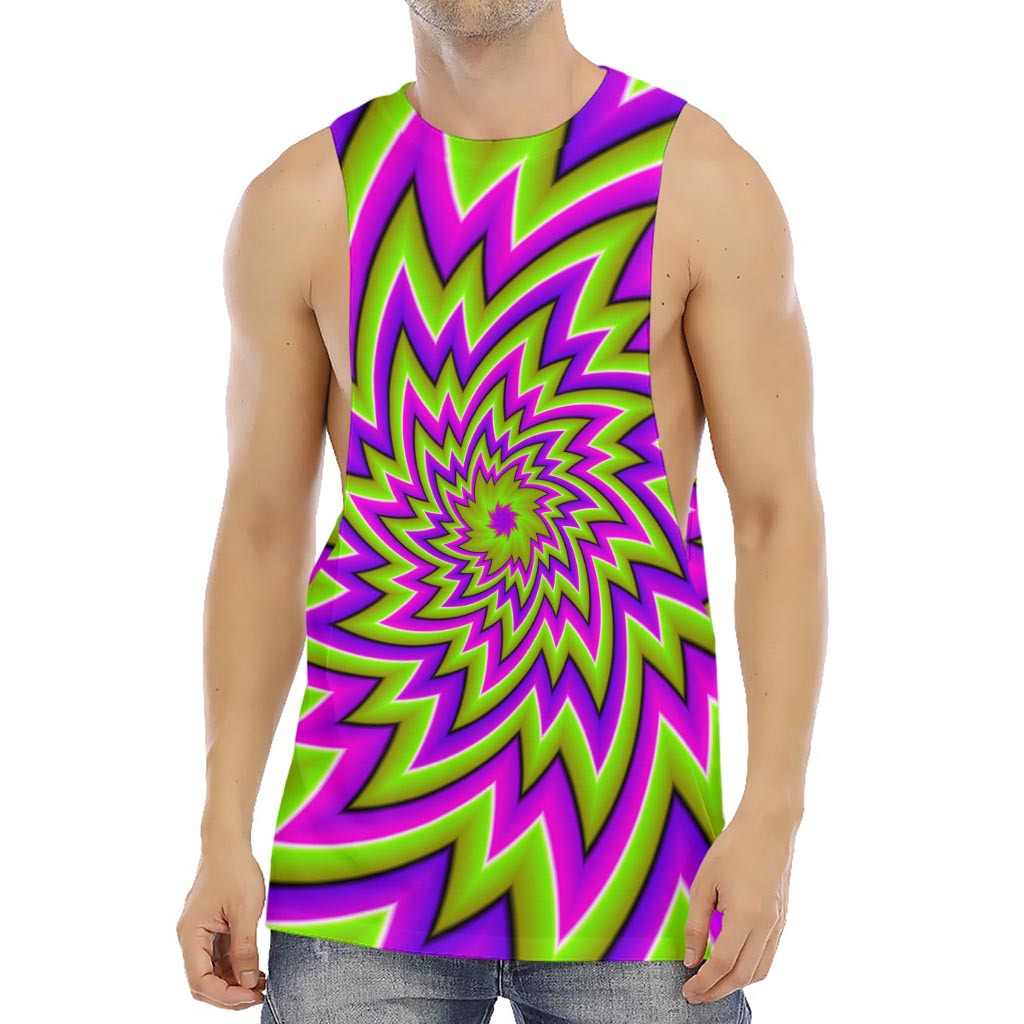 Green Big Bang Moving Optical Illusion Men's Muscle Tank Top