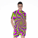 Green Big Bang Moving Optical Illusion Men's Rompers