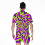 Green Big Bang Moving Optical Illusion Men's Rompers