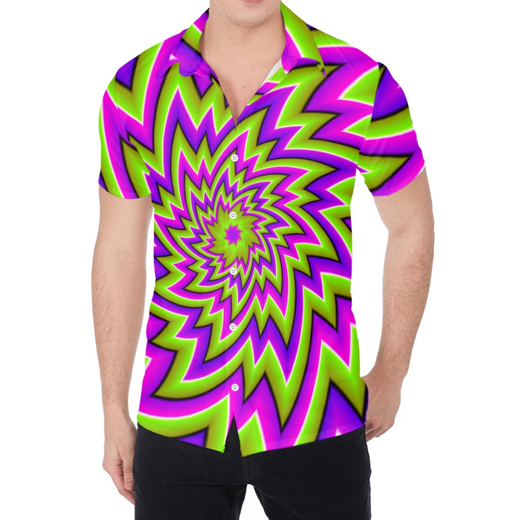 Green Big Bang Moving Optical Illusion Men's Shirt