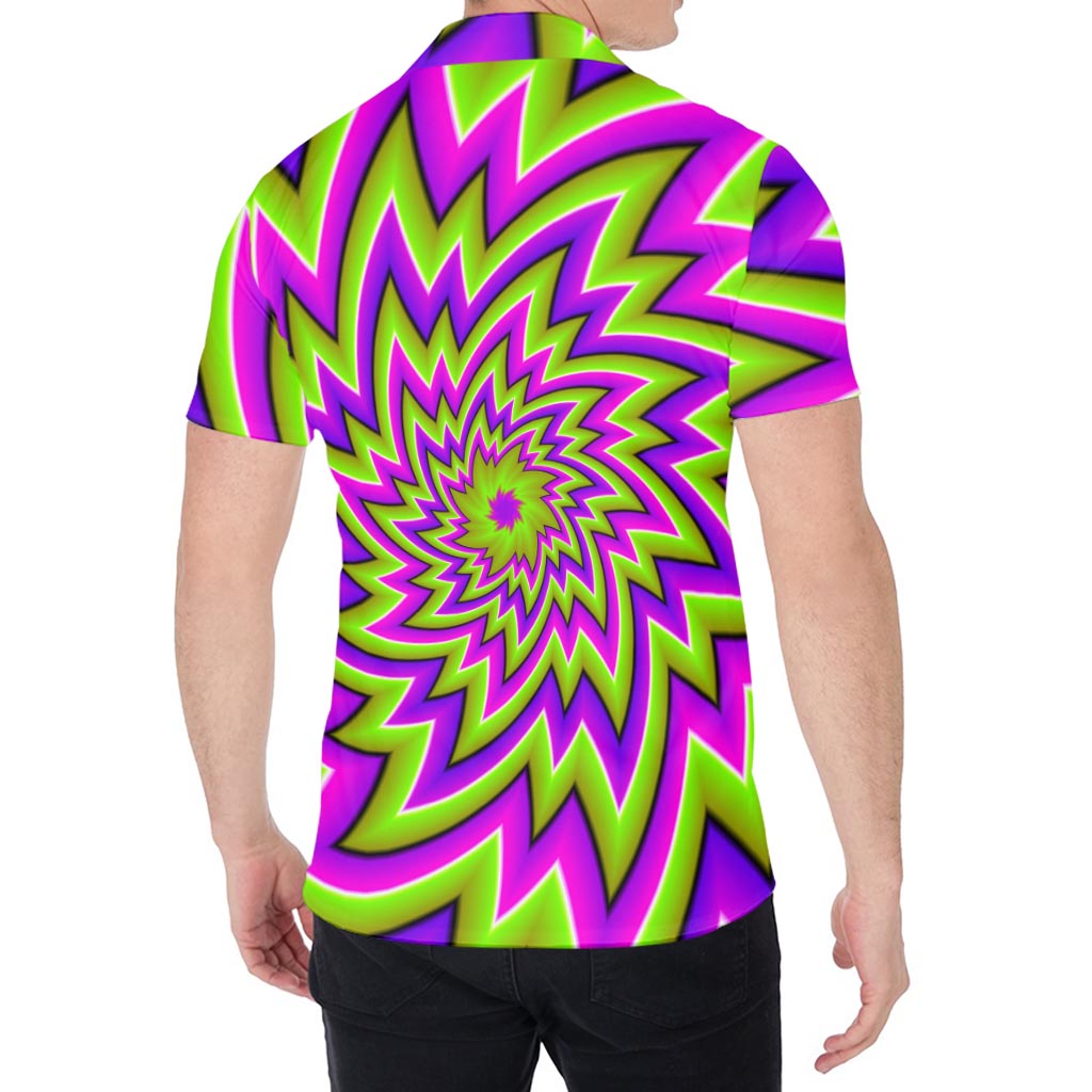 Green Big Bang Moving Optical Illusion Men's Shirt