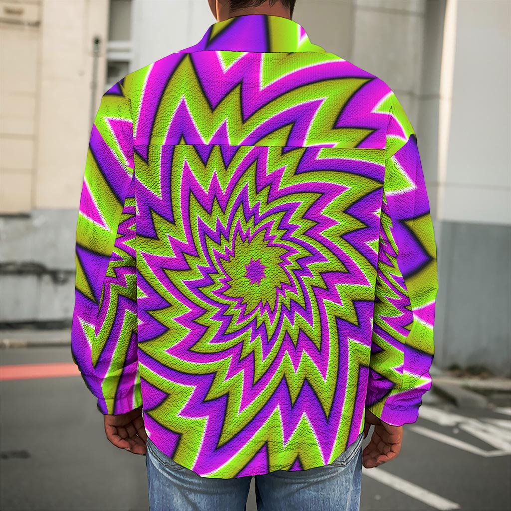 Green Big Bang Moving Optical Illusion Men's Shirt Jacket