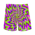 Green Big Bang Moving Optical Illusion Men's Athletic Shorts
