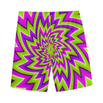 Green Big Bang Moving Optical Illusion Men's Sports Shorts