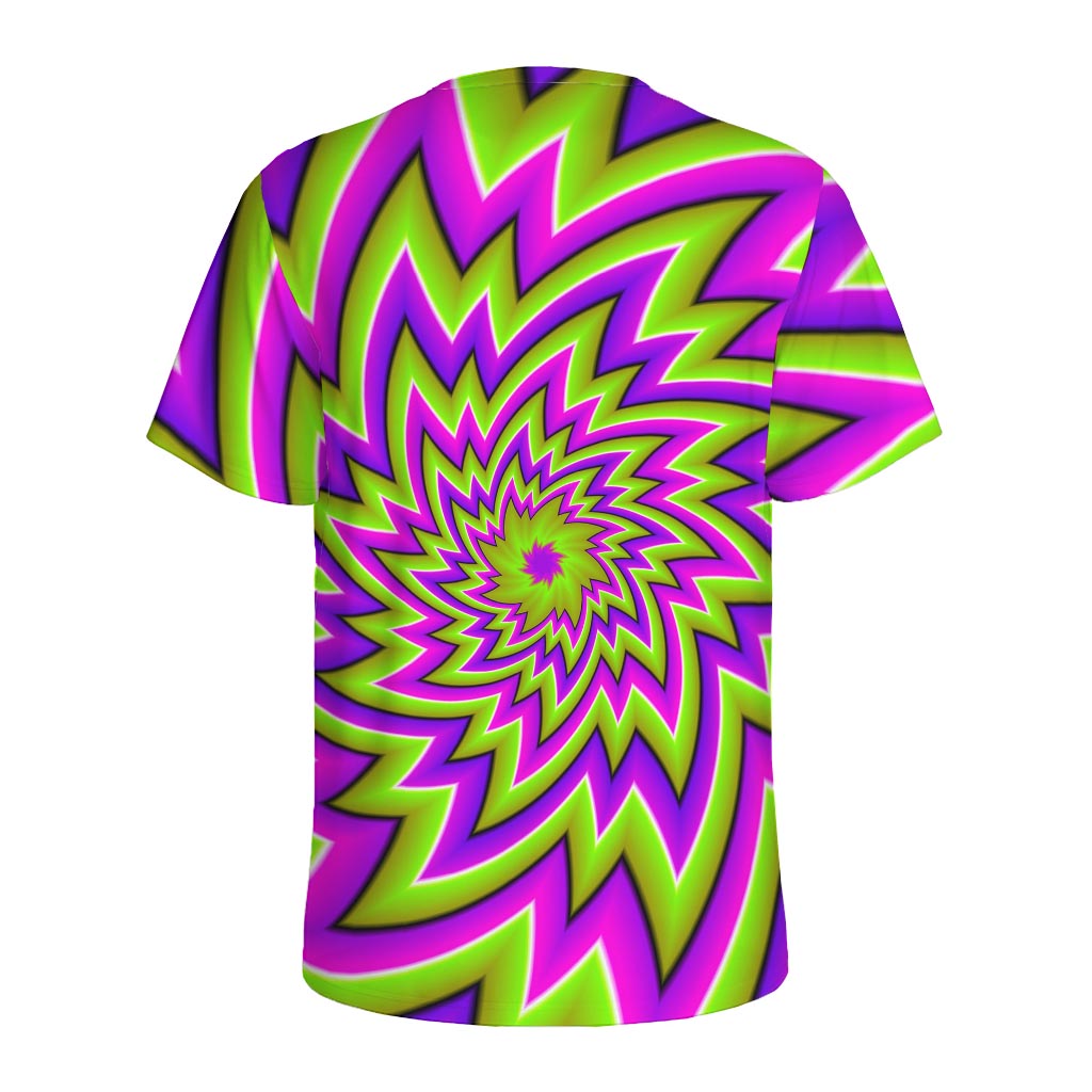 Green Big Bang Moving Optical Illusion Men's Sports T-Shirt