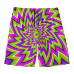 Green Big Bang Moving Optical Illusion Men's Swim Trunks