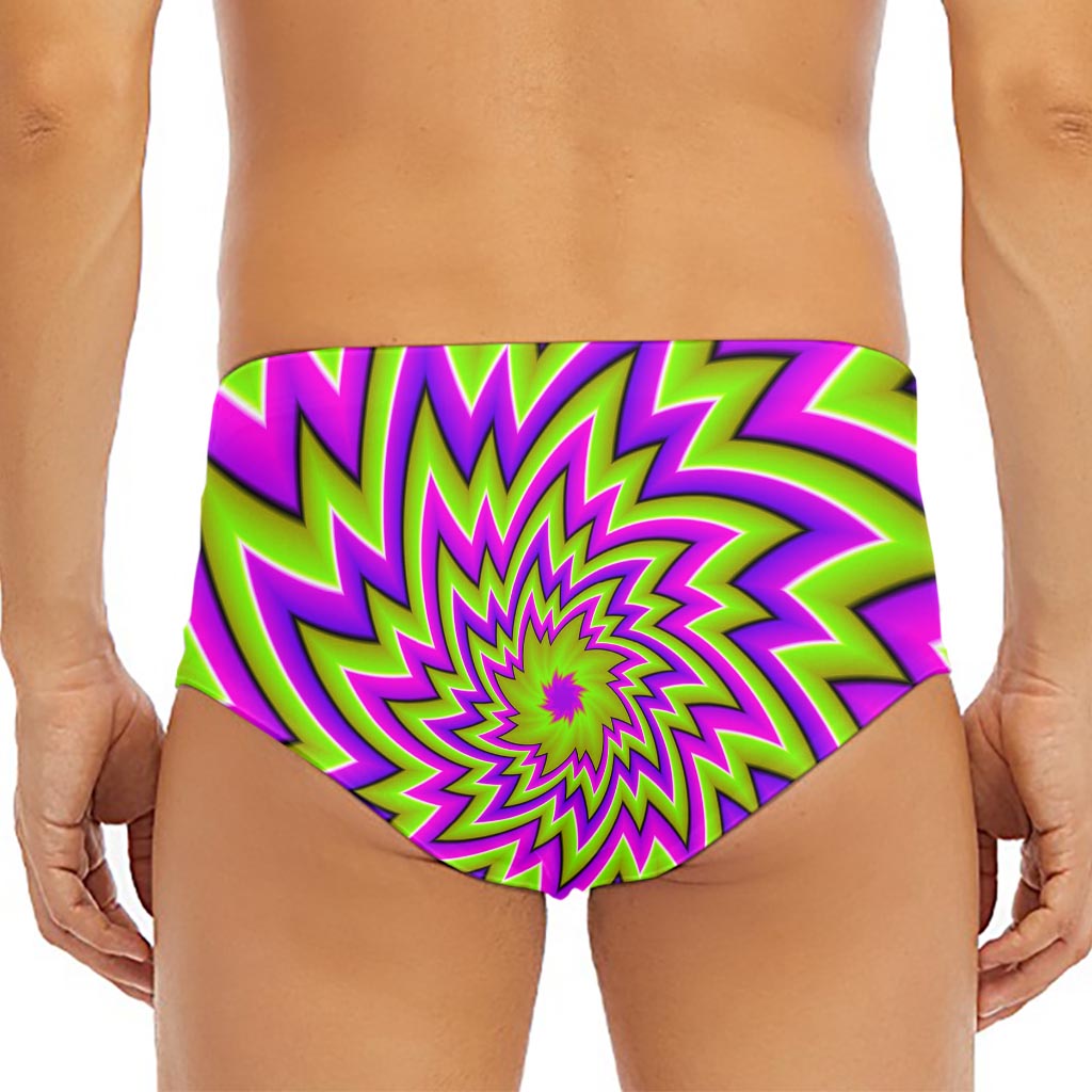 Green Big Bang Moving Optical Illusion Men's Triangle Swim Briefs
