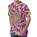 Green Big Bang Moving Optical Illusion Men's Velvet T-Shirt