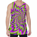 Green Big Bang Moving Optical Illusion Men's Velvet Tank Top