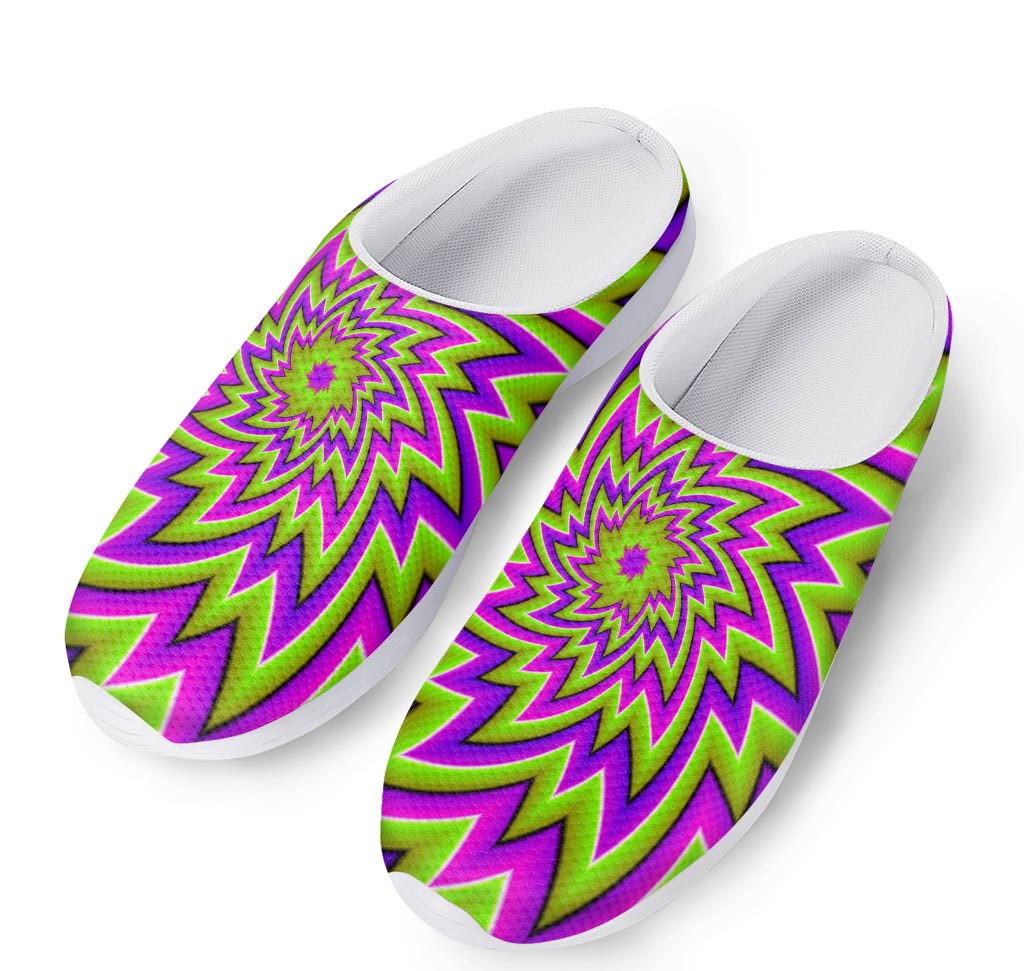 Green Big Bang Moving Optical Illusion Mesh Casual Shoes
