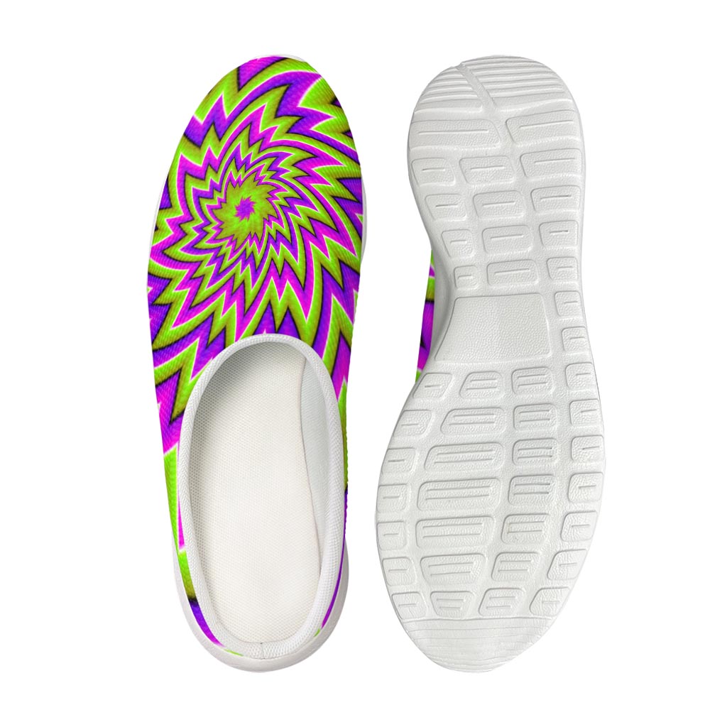 Green Big Bang Moving Optical Illusion Mesh Casual Shoes