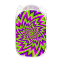 Green Big Bang Moving Optical Illusion Mesh Laundry Hamper