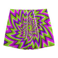 Green Big Bang Moving Optical Illusion Mesh Shorts