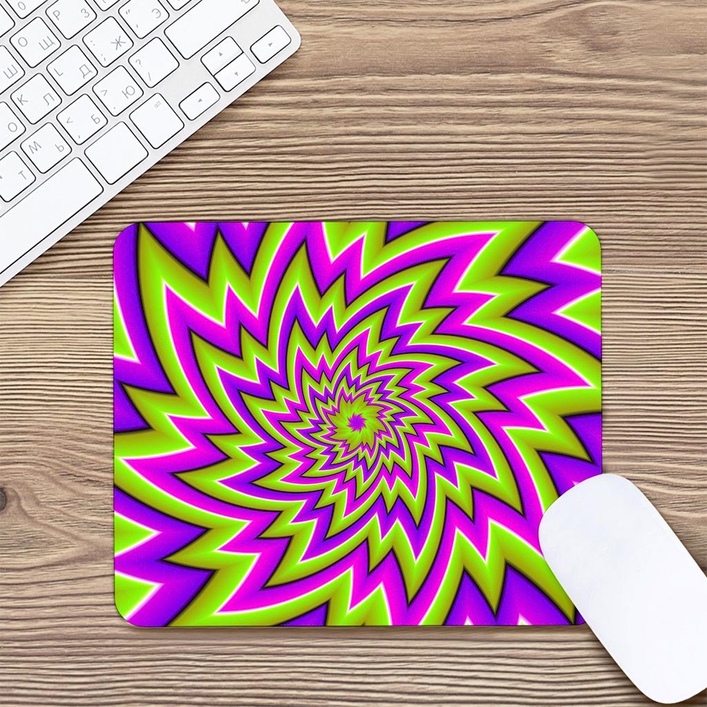 Green Big Bang Moving Optical Illusion Mouse Pad