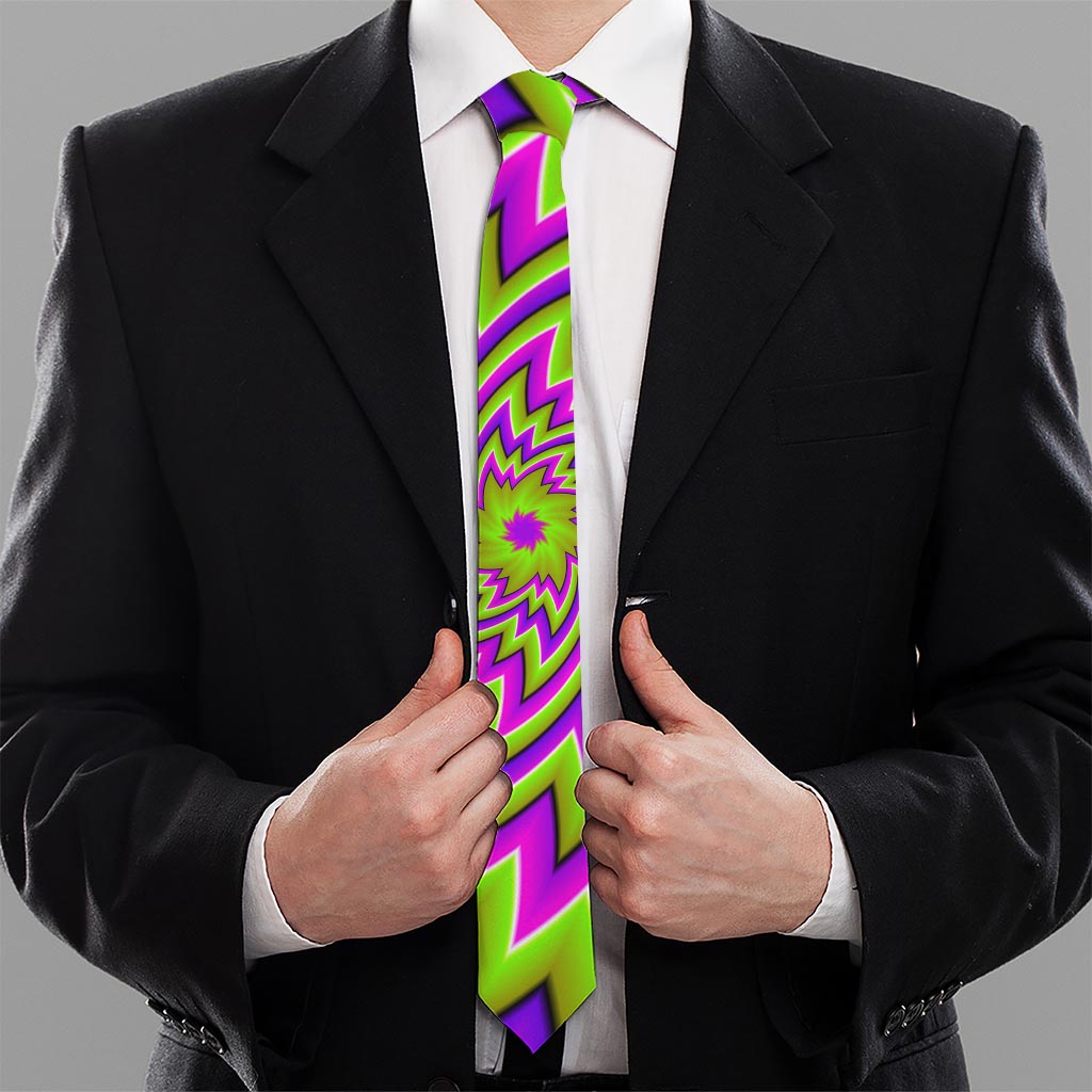 Green Big Bang Moving Optical Illusion Necktie