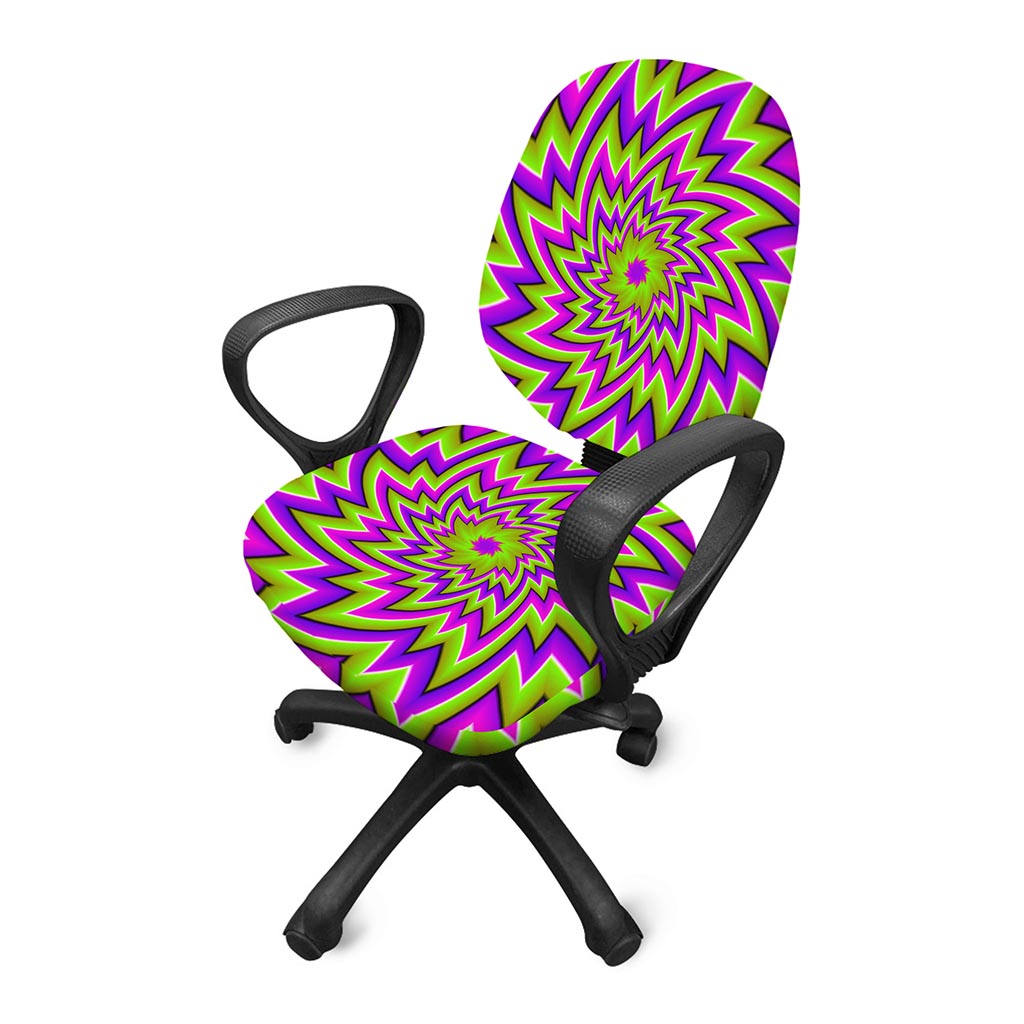 Green Big Bang Moving Optical Illusion Office Chair Cover