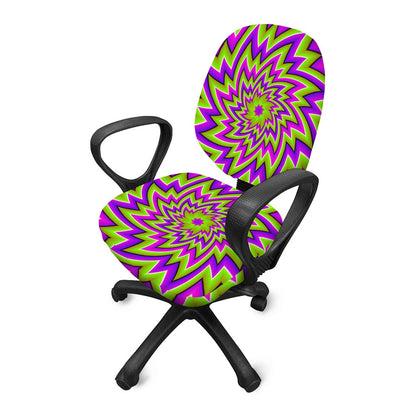 Green Big Bang Moving Optical Illusion Office Chair Cover