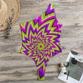 Green Big Bang Moving Optical Illusion One Shoulder Bodysuit