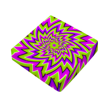 Green Big Bang Moving Optical Illusion Outdoor Seat Cushion Cover