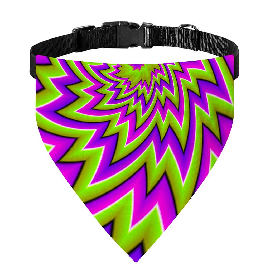 Green Big Bang Moving Optical Illusion Over The Collar Dog Bandana