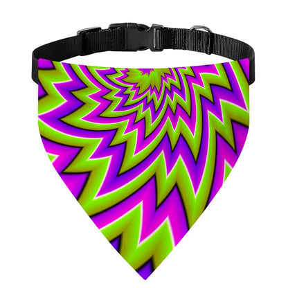 Green Big Bang Moving Optical Illusion Over The Collar Dog Bandana