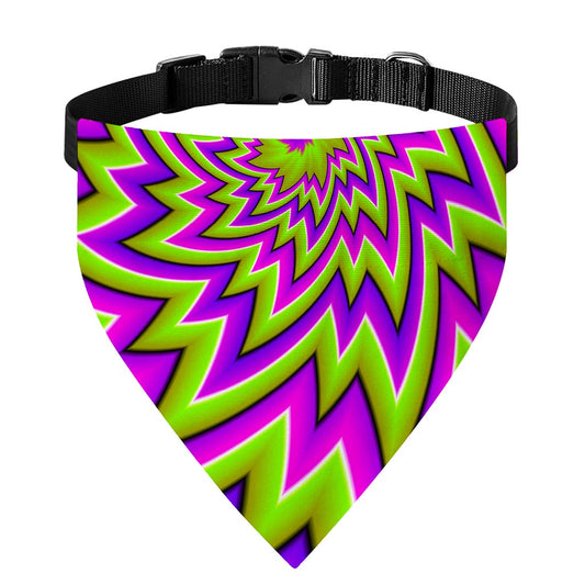 Green Big Bang Moving Optical Illusion Over The Collar Dog Bandana