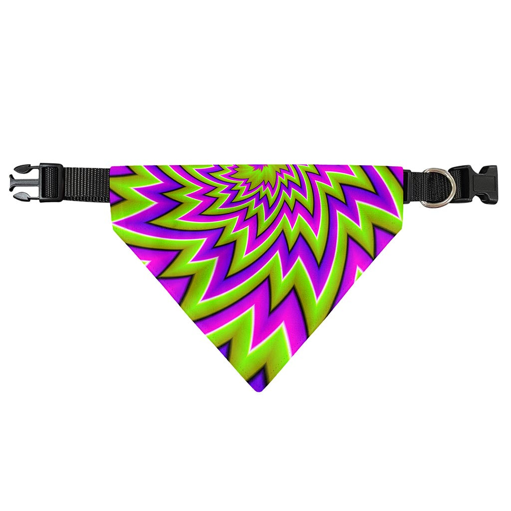 Green Big Bang Moving Optical Illusion Over The Collar Dog Bandana