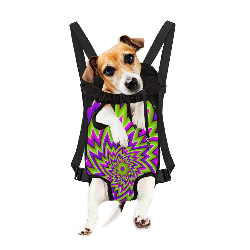 Green Big Bang Moving Optical Illusion Pet Carrier Backpack
