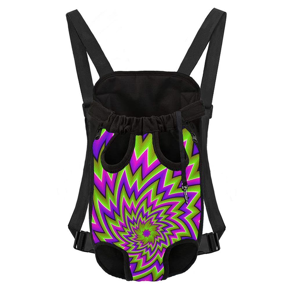 Green Big Bang Moving Optical Illusion Pet Carrier Backpack