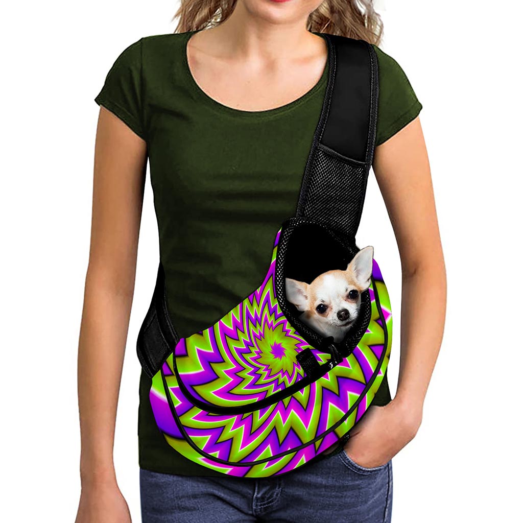 Green Big Bang Moving Optical Illusion Pet Sling Carrier