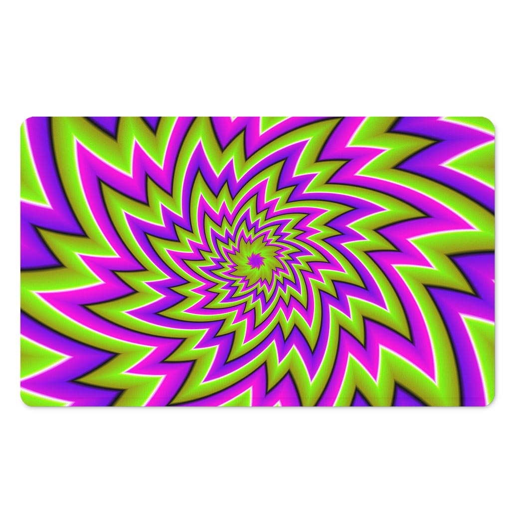 Green Big Bang Moving Optical Illusion Polyester Doormat