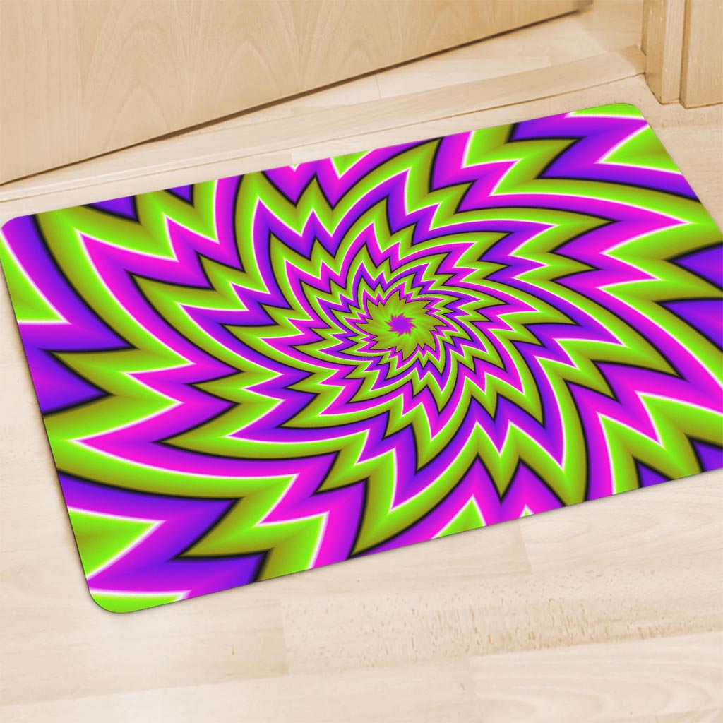 Green Big Bang Moving Optical Illusion Polyester Doormat